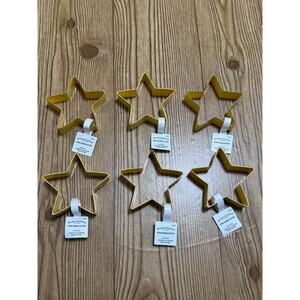 Target Wondershop Metal Cookie Cutters Yellow Star Shape Set of 6 NWT Whimsical